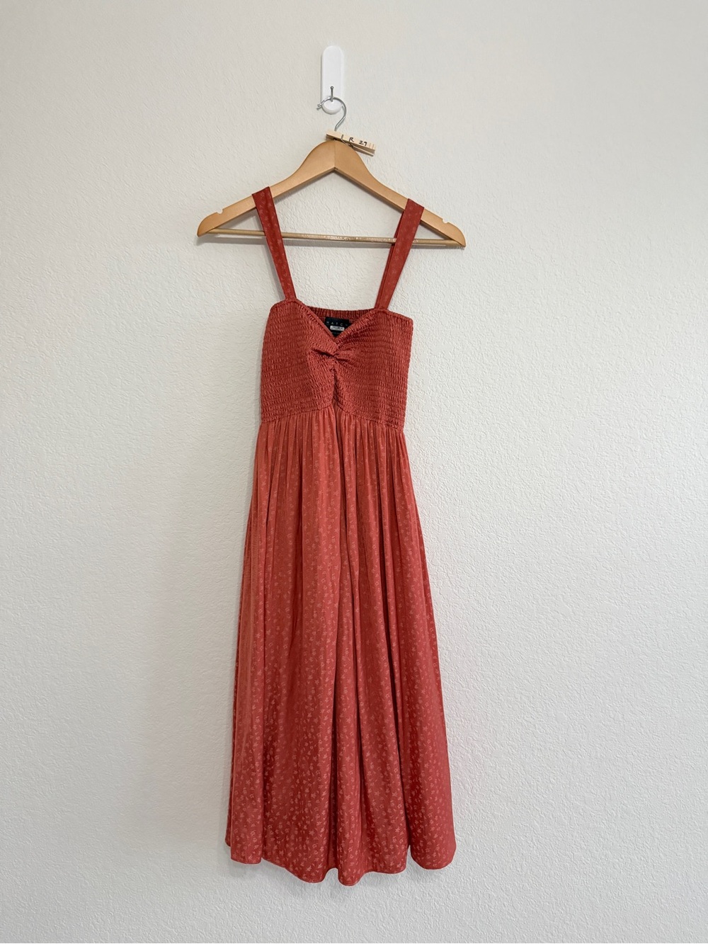 Hatch Maternity Coral smocked Midi Dress - Picture 4 of 15